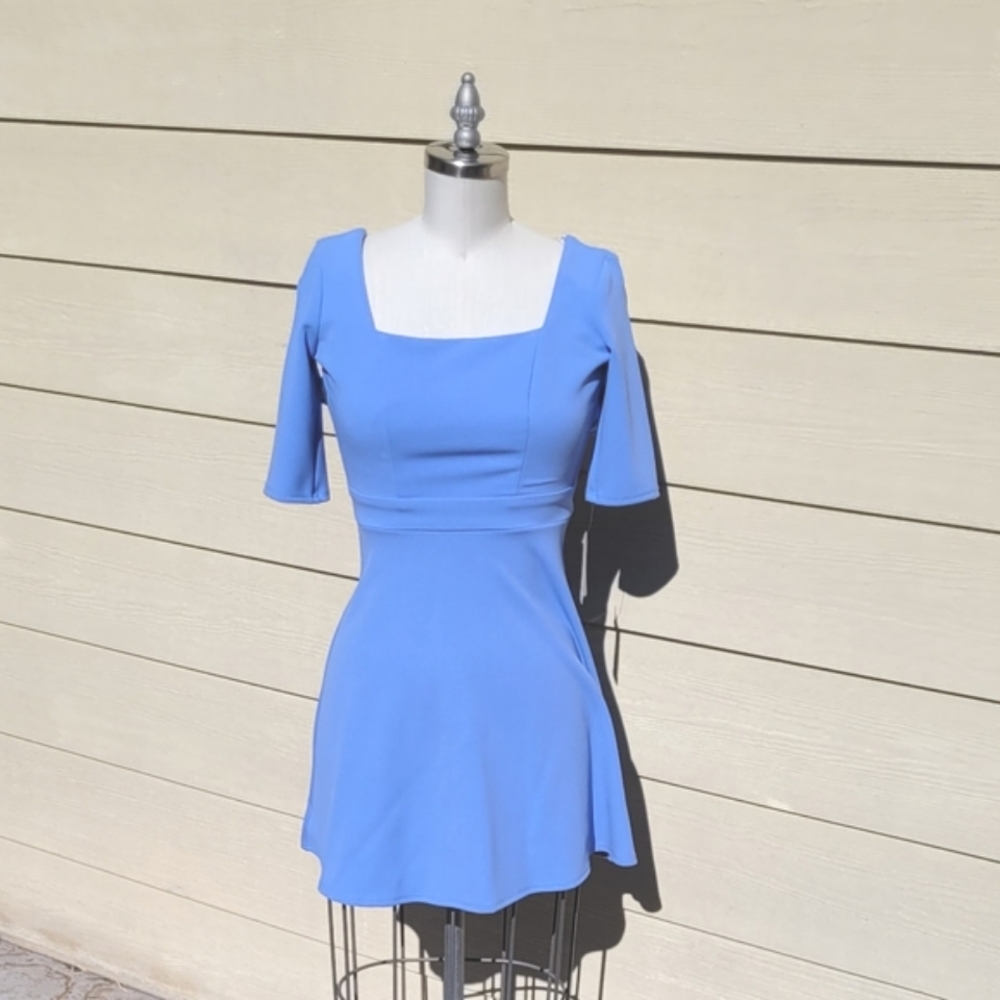 NEW B Darlin Peri square neck fit & flare dress